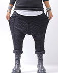 【studio b3】 UNISEX CRINKLED SOFT COTTON PANTS RBB1972_BLACK