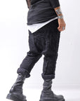 【studio b3】 UNISEX CRINKLED SOFT COTTON PANTS RBB1972_BLACK