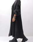 【RUNDHOLZ】 OVERSIZED GRUNGE SILK KNIT CARDIGAN COAT_BLACK