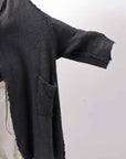 【RUNDHOLZ】 OVERSIZED GRUNGE SILK KNIT CARDIGAN COAT_BLACK