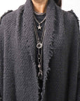 【RUNDHOLZ】 OVERSIZED GRUNGE SILK KNIT CARDIGAN COAT_BLACK