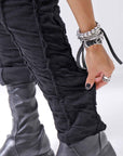 【studio b3】 UNISEX CRINKLED SOFT COTTON PANTS RBB1972_BLACK