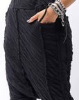 【studio b3】 UNISEX CRINKLED SOFT COTTON PANTS RBB1972_BLACK