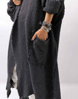 【RUNDHOLZ】 OVERSIZED GRUNGE SILK KNIT CARDIGAN COAT_BLACK