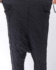 【studio b3】 UNISEX CRINKLED SOFT COTTON PANTS RBB1972_BLACK