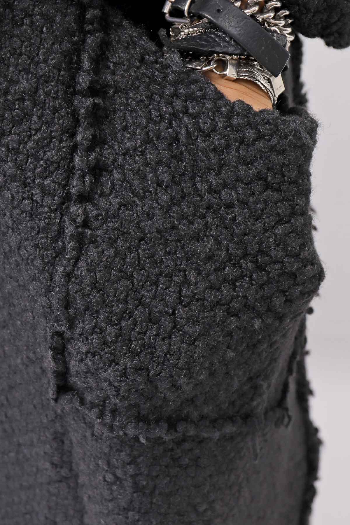 【RUNDHOLZ】 OVERSIZED GRUNGE SILK KNIT CARDIGAN COAT_BLACK