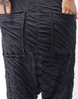【studio b3】 UNISEX CRINKLED SOFT COTTON PANTS RBB1972_BLACK