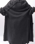 【RUNDHOLZ】 OVERSIZED GRUNGE SILK KNIT CARDIGAN COAT_BLACK