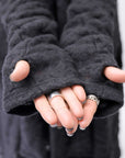 【NOSTRASANTISSIMA】 UNISEX JACQUARD LONG CARDIGAN MW159_BLACK
