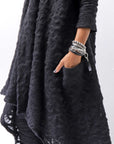 【NOSTRASANTISSIMA】 UNISEX JACQUARD LONG CARDIGAN MW159_BLACK