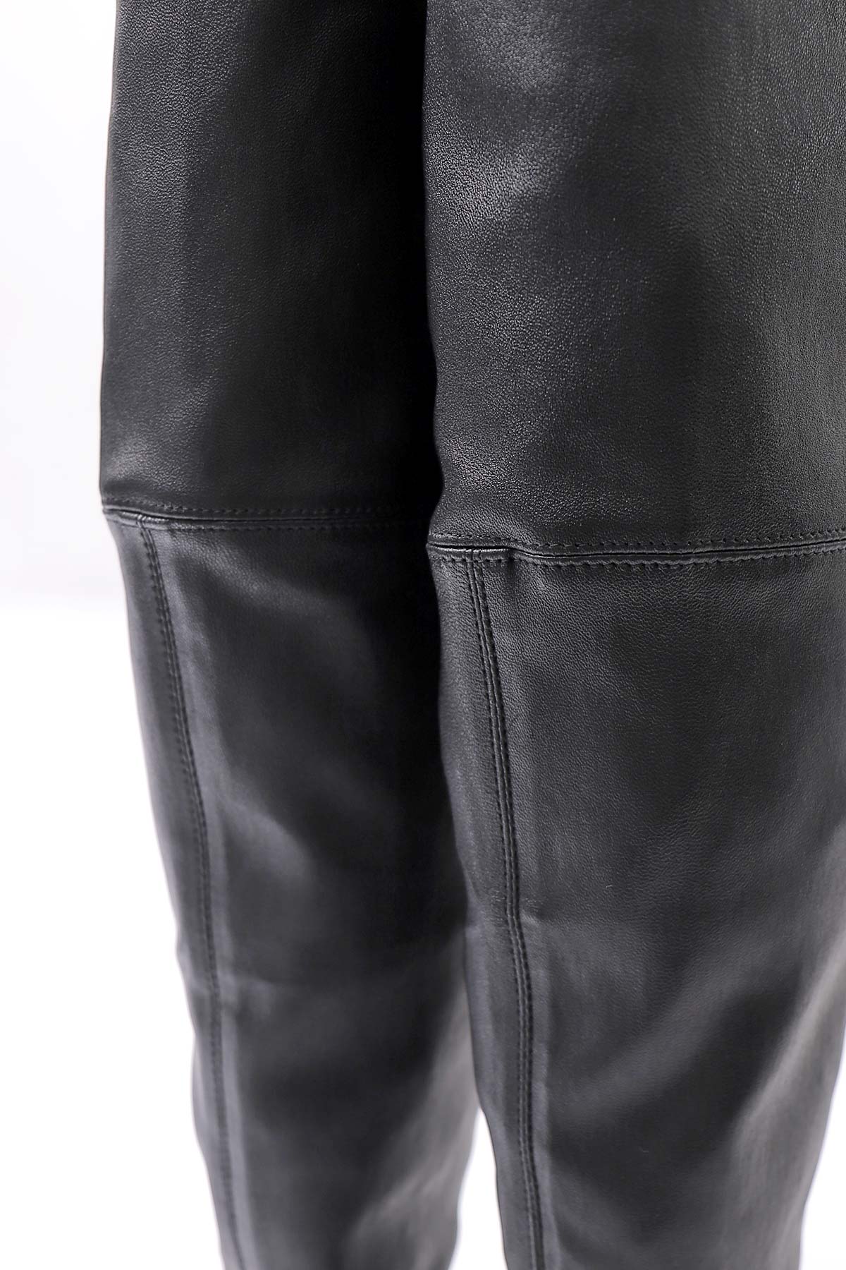 【AGL】 STRETCH LEATHER OVER-THE-KNEE HIGH BOOTS_BLACK