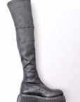 【AGL】 STRETCH LEATHER OVER-THE-KNEE HIGH BOOTS_BLACK