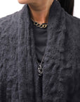 【NOSTRASANTISSIMA】 UNISEX JACQUARD LONG CARDIGAN MW159_BLACK