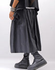 【PLÜ】 SHAPE MEMORY SKIRT PL09_WIDE STRIPE