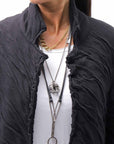 【studio b3】 UNISEX CRINKLED SOFT COTTON CARDIGAN JACKET RBB1971_BLACK