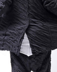 【studio b3】 UNISEX CRINKLED SOFT COTTON CARDIGAN JACKET RBB1971_BLACK