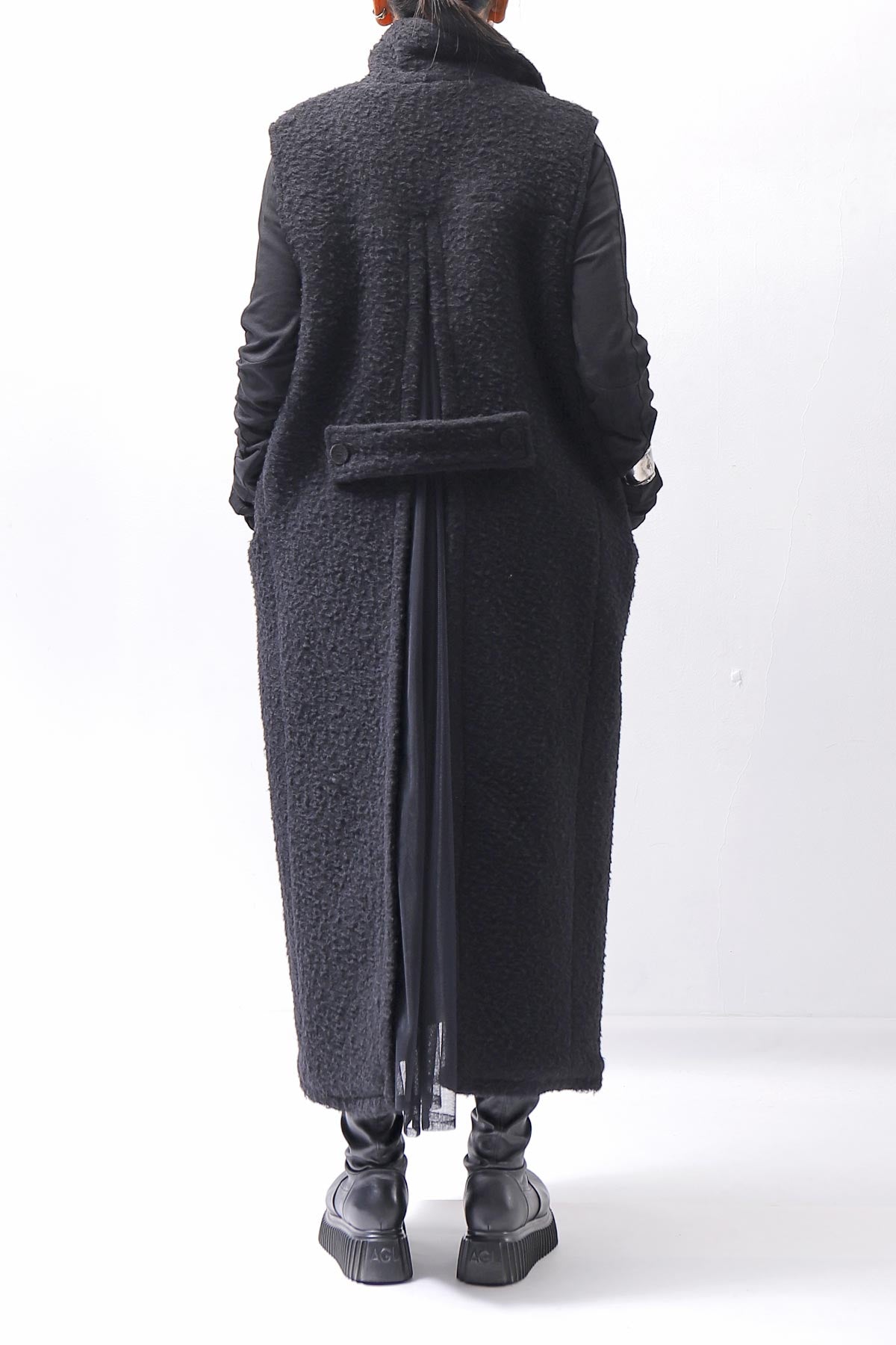 【NOSTRASANTISSIMA】 CASENTINO &amp; TULLE GILET J106_BLACK