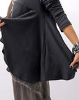【PLÜ】 FLARED COTTON LIGHT SWEAT SHORT TOP PL11T_BLACK