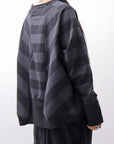 【PLÜ】 COTTON LIGHT SWEAT BALLOON SHORT TOP PL14_WIDE STRIPE
