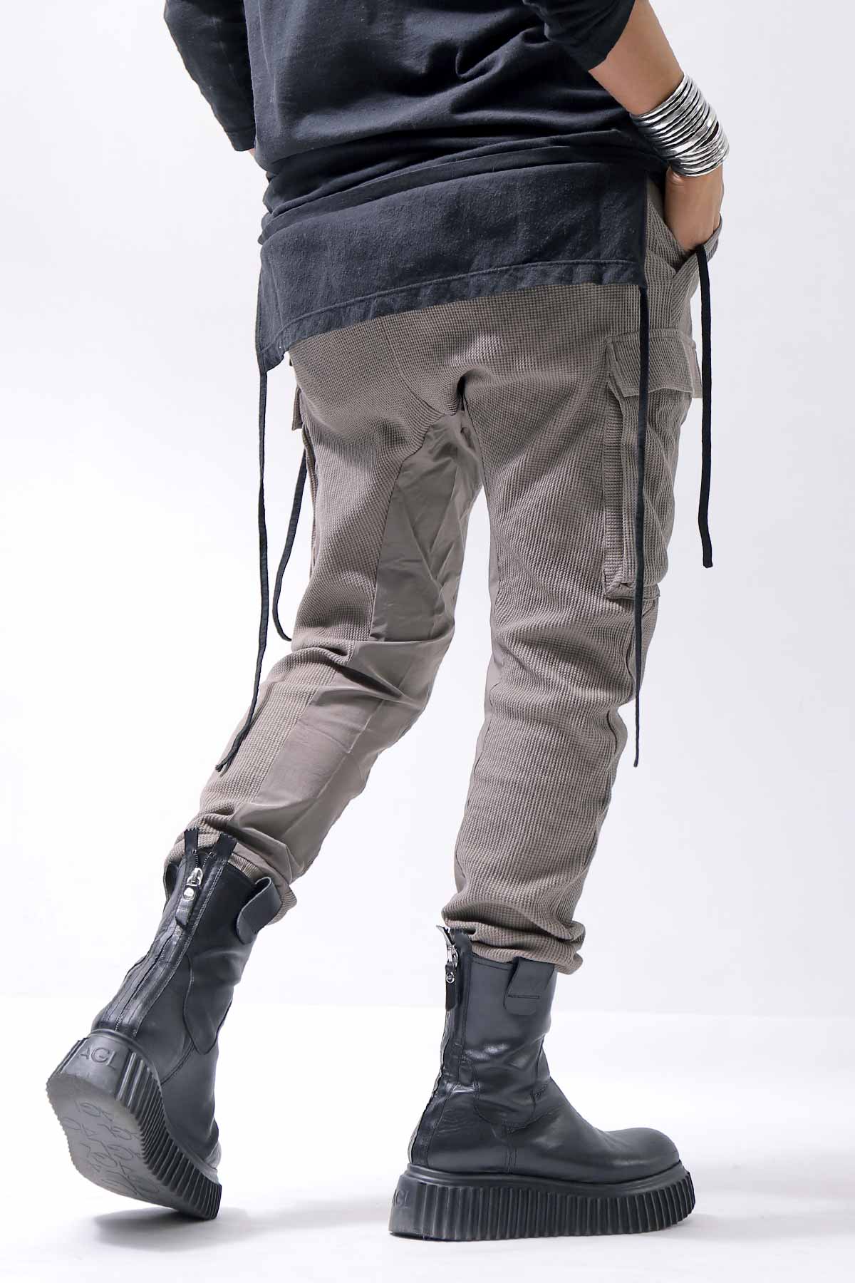 【thom/krom】 UNISEX COTTON WAFFLE RIB PANTS MST384_FOSSIL