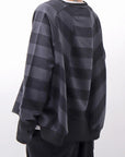 【PLÜ】 COTTON LIGHT SWEAT BALLOON SHORT TOP PL14_WIDE STRIPE