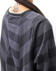 【PLÜ】 COTTON LIGHT SWEAT BALLOON SHORT TOP PL14_WIDE STRIPE