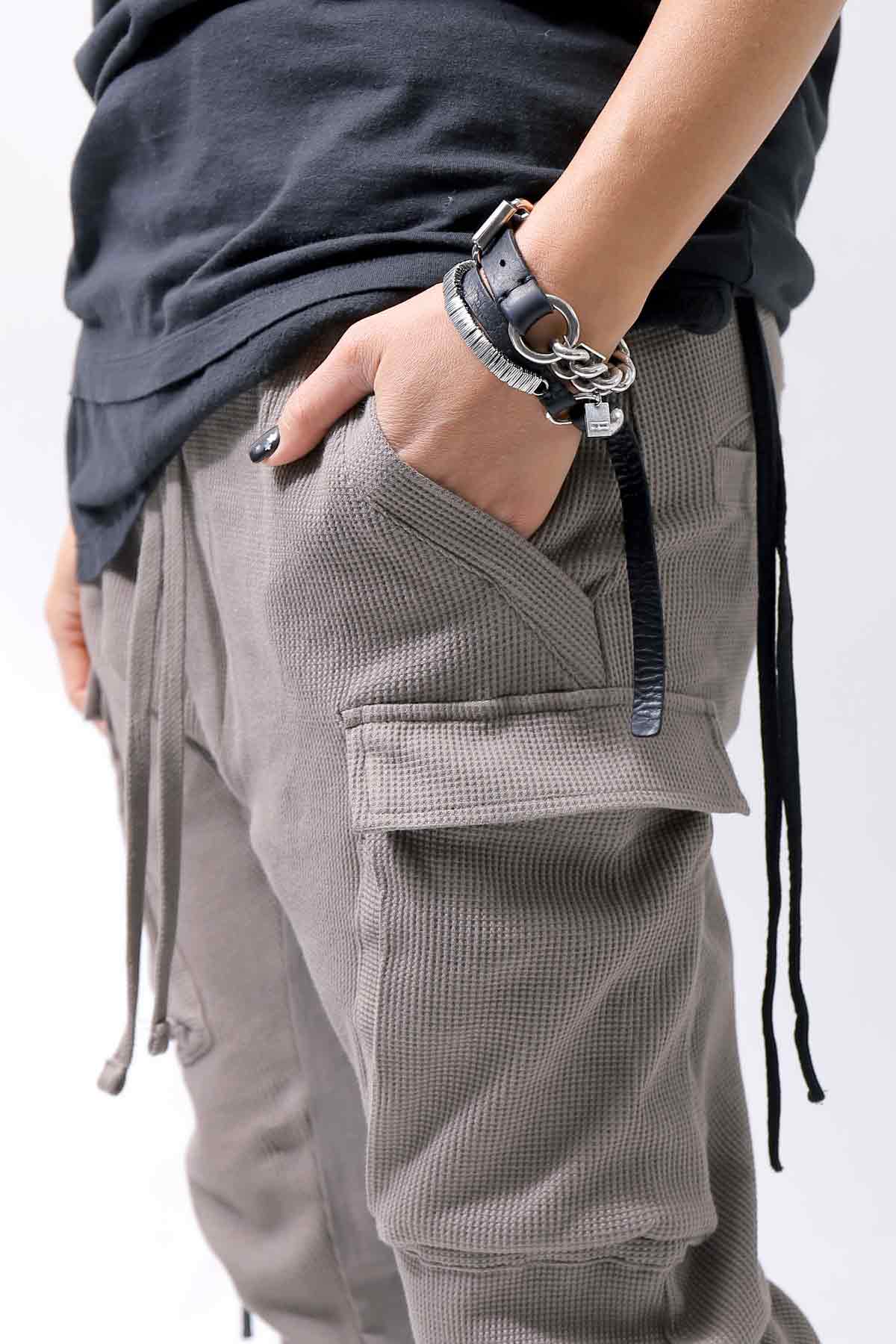 【thom/krom】 UNISEX COTTON WAFFLE RIB PANTS MST384_FOSSIL