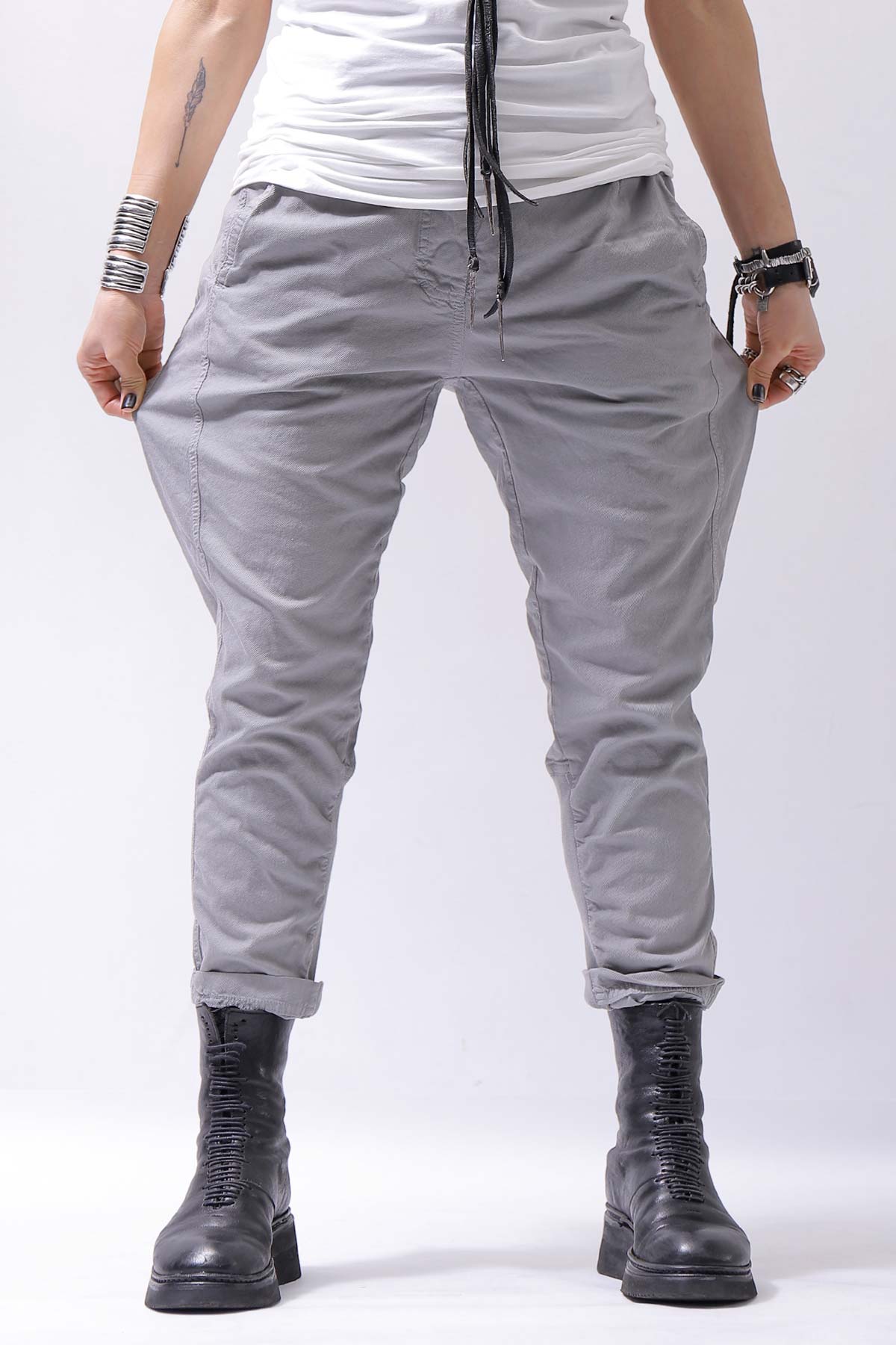 【RUNDHOLZ】 UNISEX ICONIC COTTON PANTS 260 0104_GREY