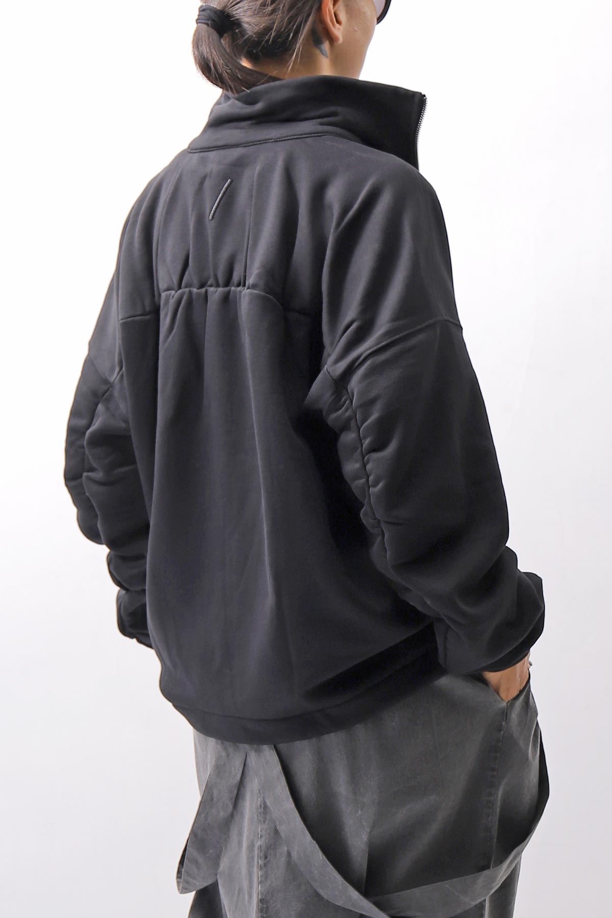【thom/krom】 FRONT ZIP SWEAT TOPS WS498_BLACK
