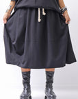 【NOSTRASANTISSIMA】 FRONT BALLOON SKIRT G145_BLACK