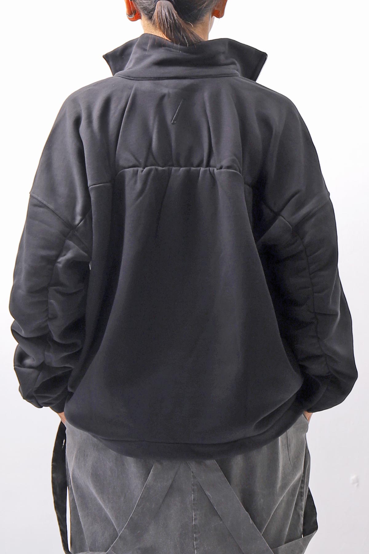 【thom/krom】 FRONT ZIP SWEAT TOPS WS498_BLACK