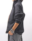 【thom/krom】 FRONT ZIP SWEAT TOPS WS498_BLACK