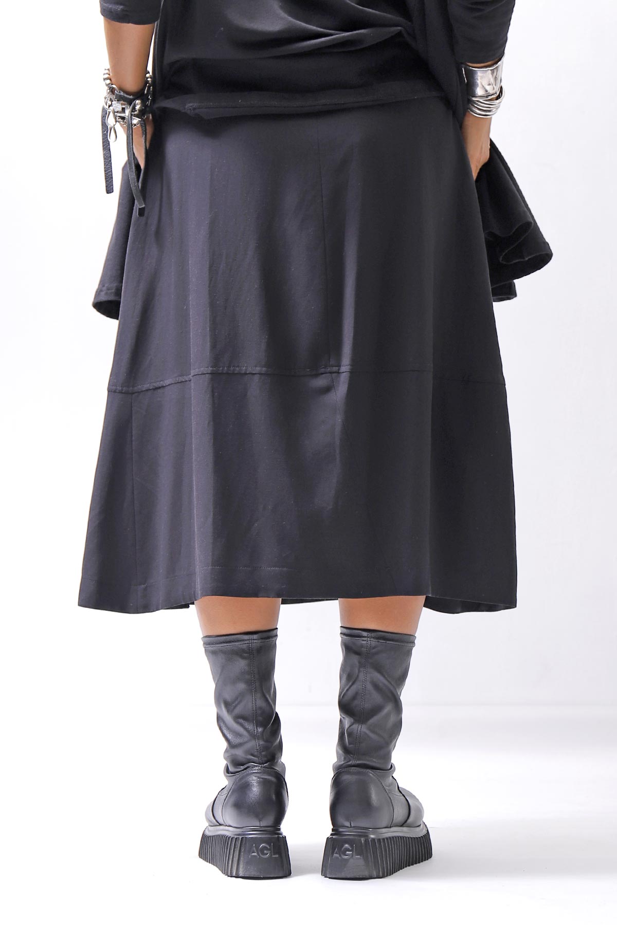 【NOSTRASANTISSIMA】 FRONT BALLOON SKIRT G145_BLACK