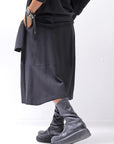 【NOSTRASANTISSIMA】 FRONT BALLOON SKIRT G145_BLACK