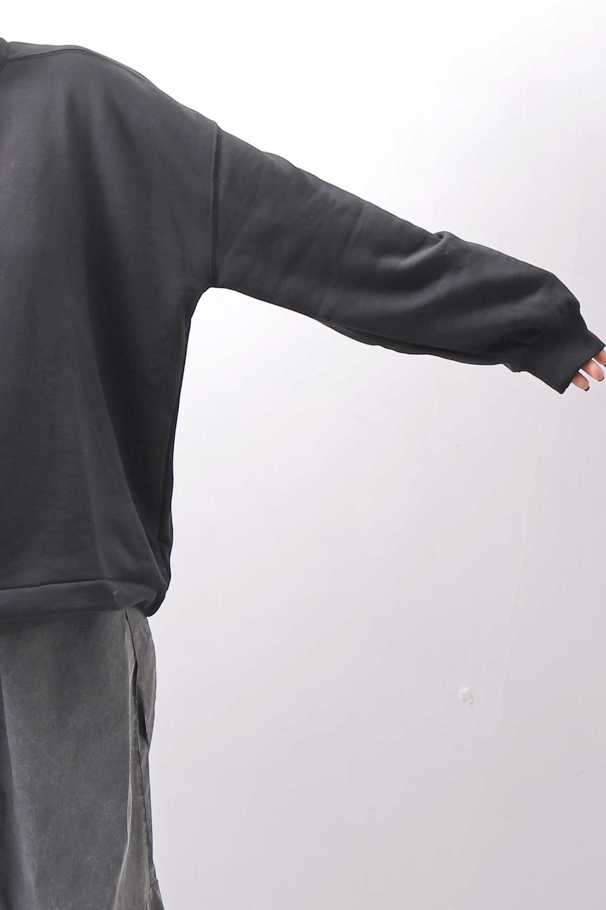 【thom/krom】 FRONT ZIP SWEAT TOPS WS498_BLACK