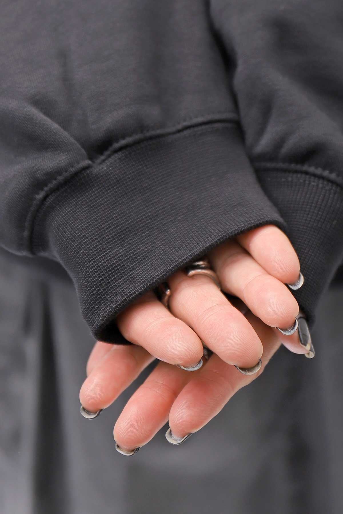 【thom/krom】 FRONT ZIP SWEAT TOPS WS498_BLACK