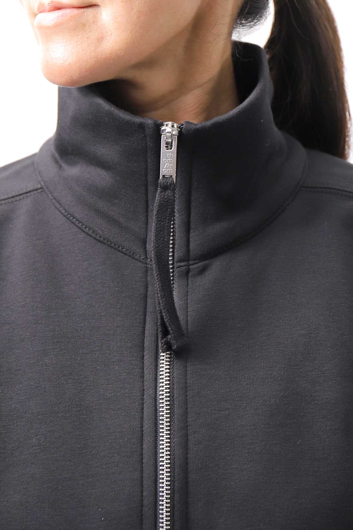【thom/krom】 FRONT ZIP SWEAT TOPS WS498_BLACK