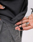 【thom/krom】 FRONT ZIP SWEAT TOPS WS498_BLACK