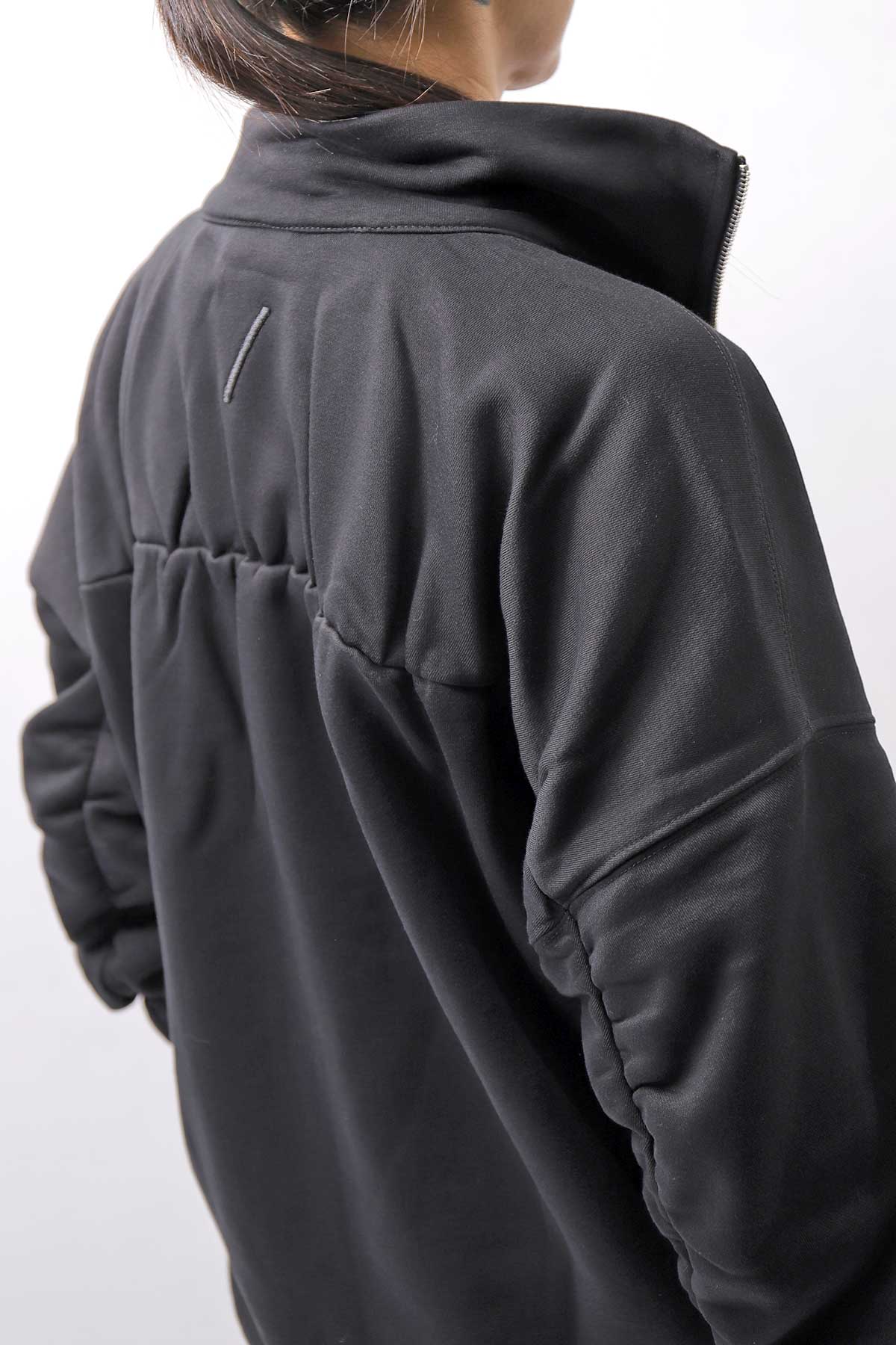 【thom/krom】 FRONT ZIP SWEAT TOPS WS498_BLACK