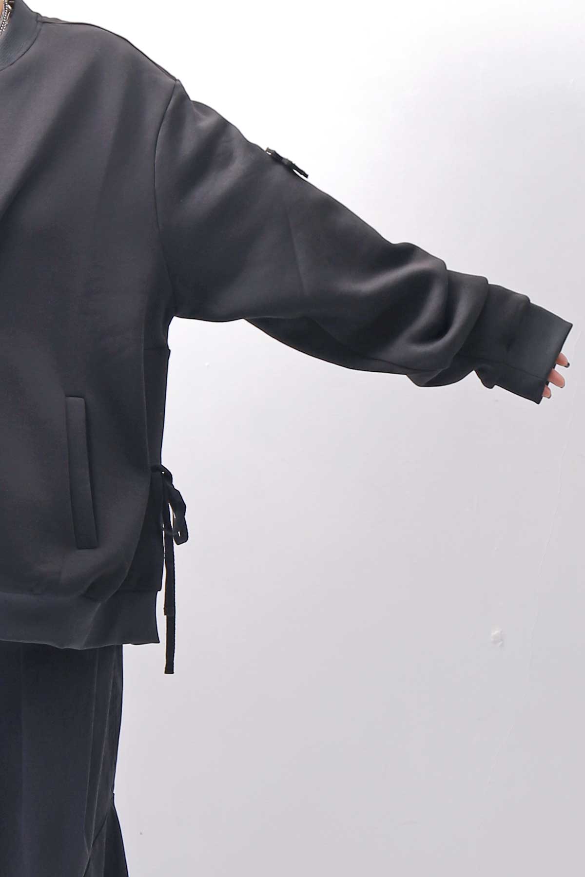 【PLÜ】 UNISEX OVERSIZED COTTON NEOPRENE BOMBER JACKET PL10_BLACK