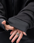 【PLÜ】 UNISEX OVERSIZED COTTON NEOPRENE BOMBER JACKET PL10_BLACK