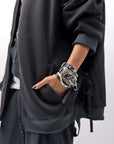【PLÜ】 UNISEX OVERSIZED COTTON NEOPRENE BOMBER JACKET PL10_BLACK