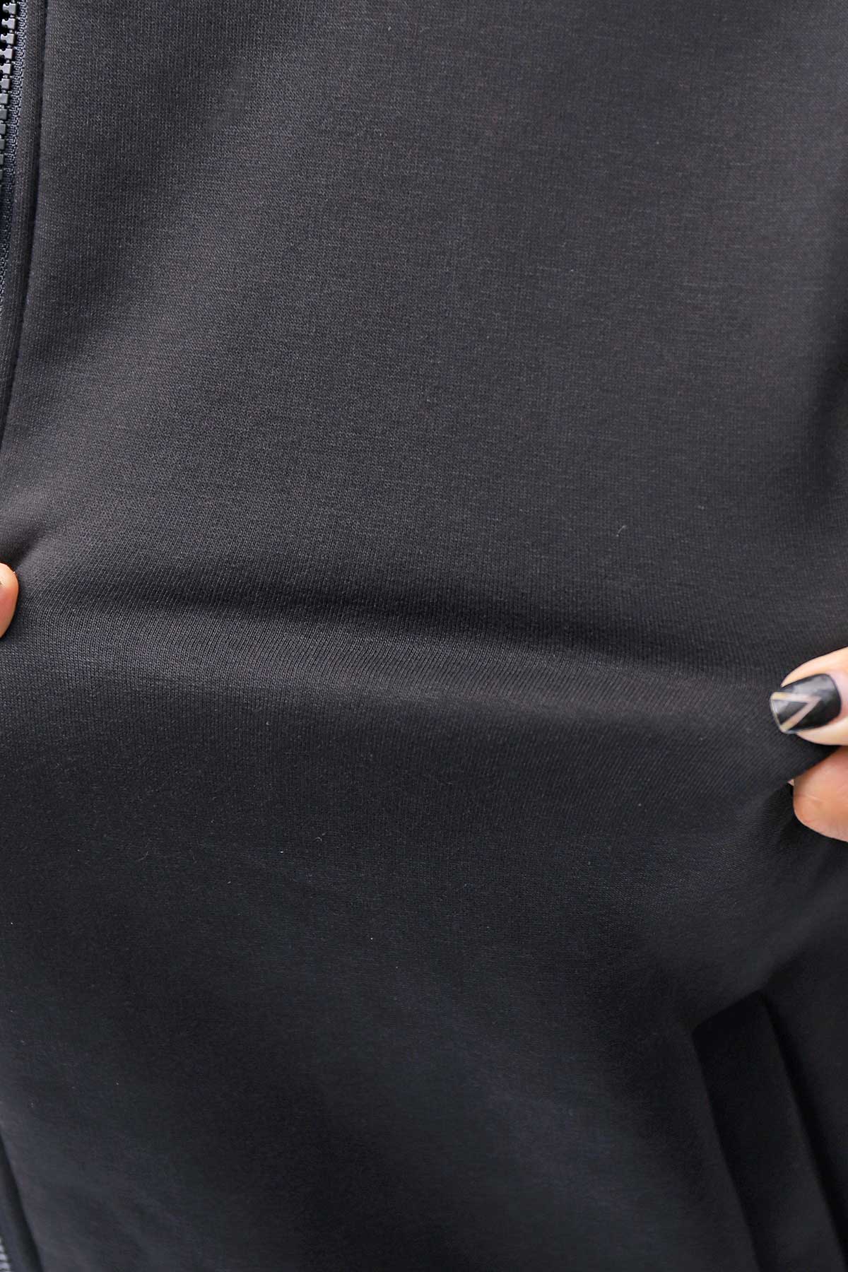 【PLÜ】 UNISEX OVERSIZED COTTON NEOPRENE BOMBER JACKET PL10_BLACK