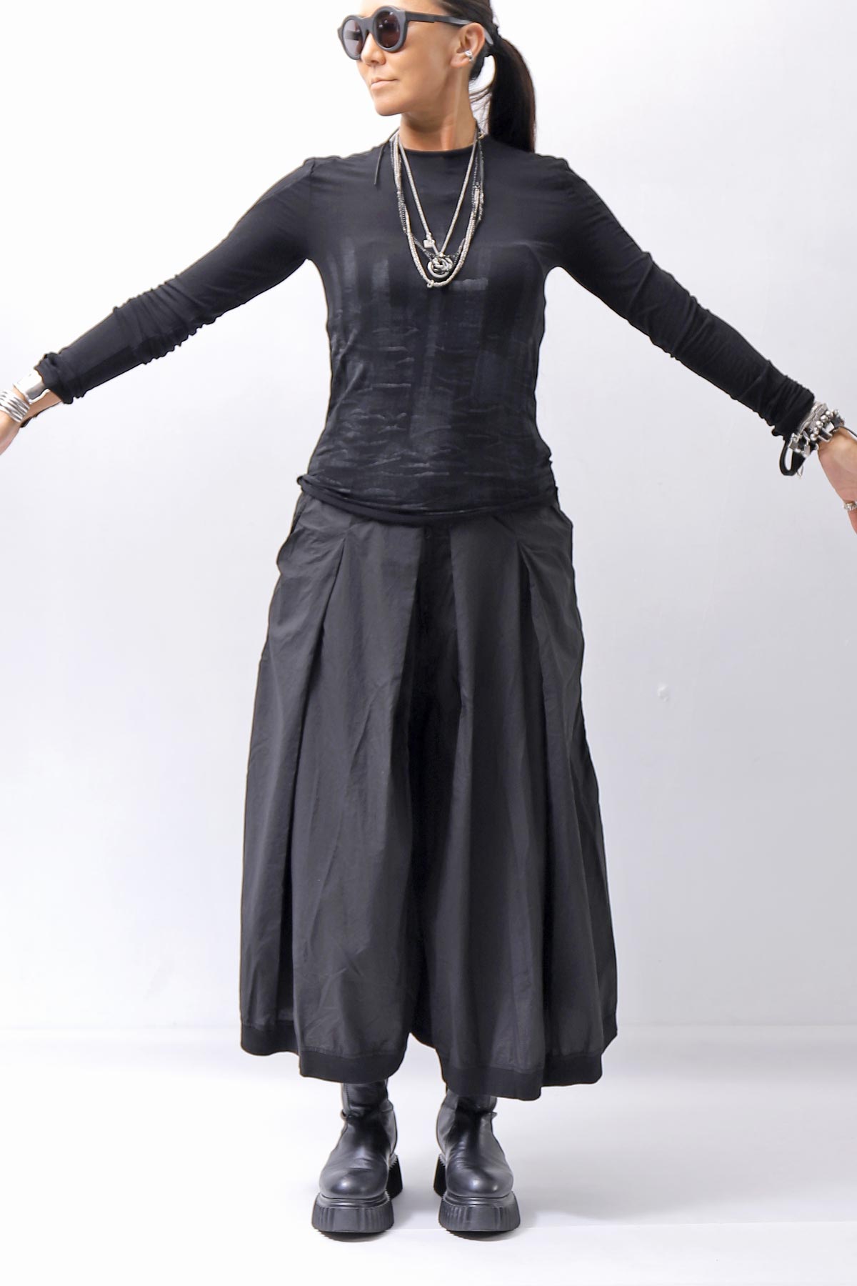 【thom/krom】 SLIM FIT PAINT TOP WTS595_BLACK