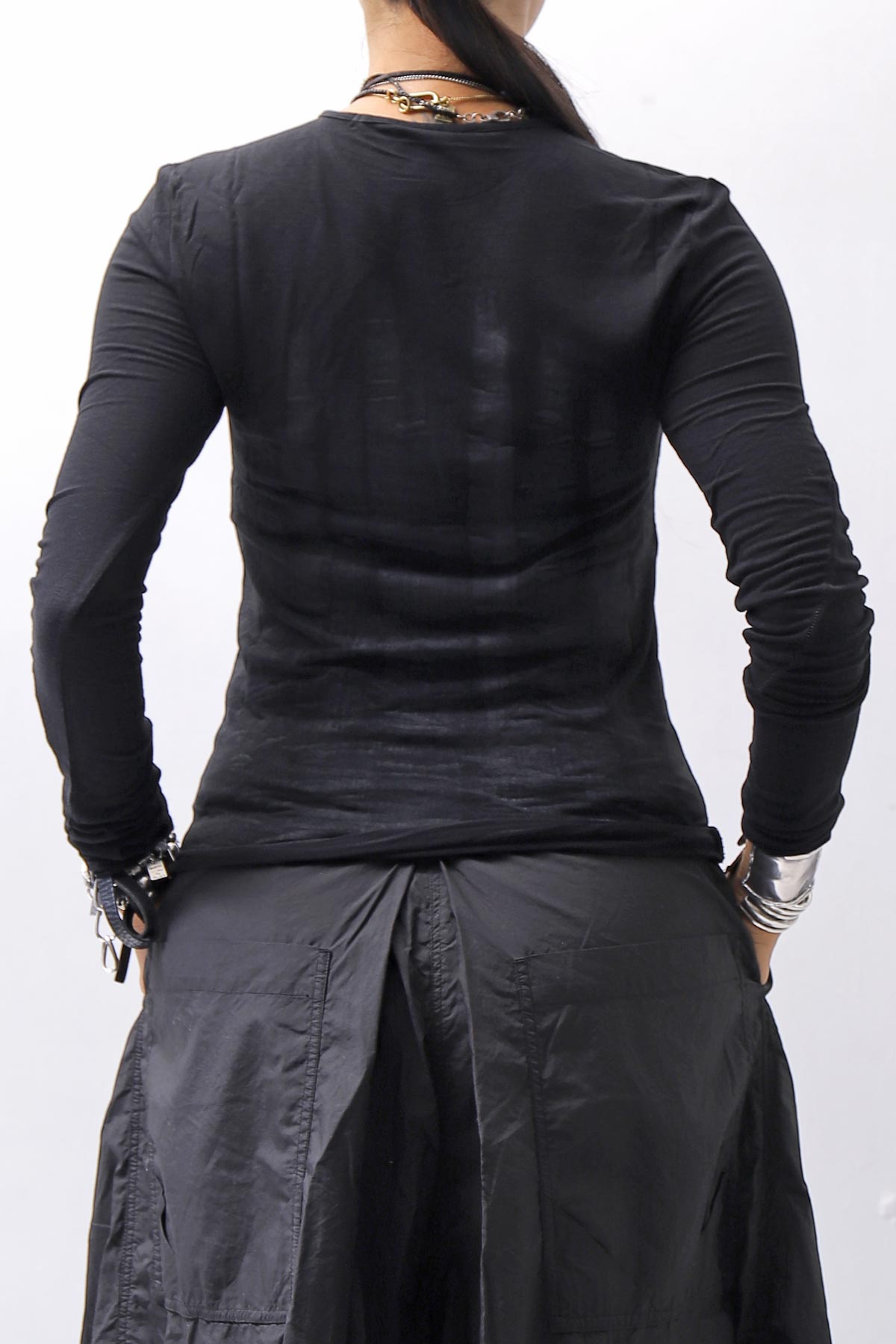 【thom/krom】 SLIM FIT PAINT TOP WTS595_BLACK