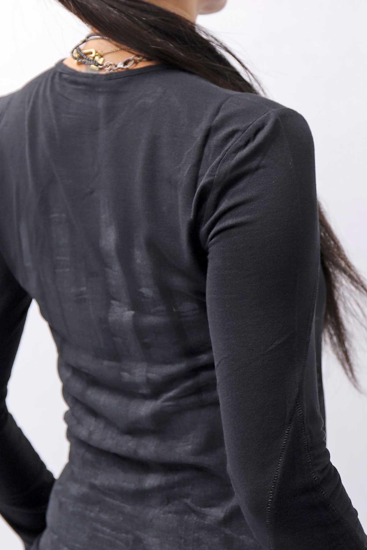 【thom/krom】 SLIM FIT PAINT TOP WTS595_BLACK