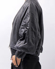 【DANIELE BASTA】 DOLMAN SLEEVE LEATHER SHORT BOMBER JACKET DB1301_BLACK