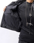 【DANIELE BASTA】 DOLMAN SLEEVE LEATHER SHORT BOMBER JACKET DB1301_BLACK