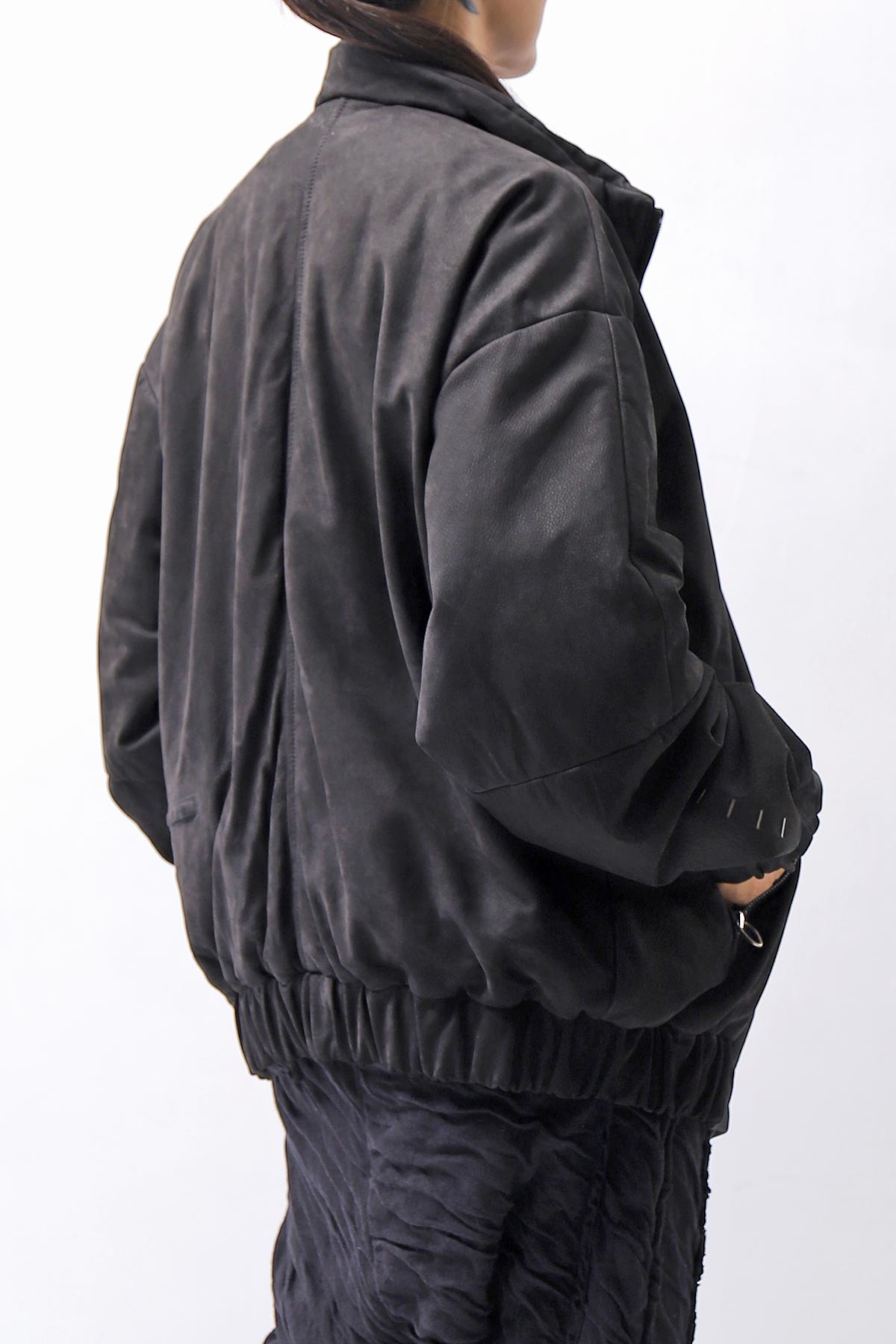 【DANIELE BASTA】 MAT LEATHER BOMBER JACKET DB1298_BLACK