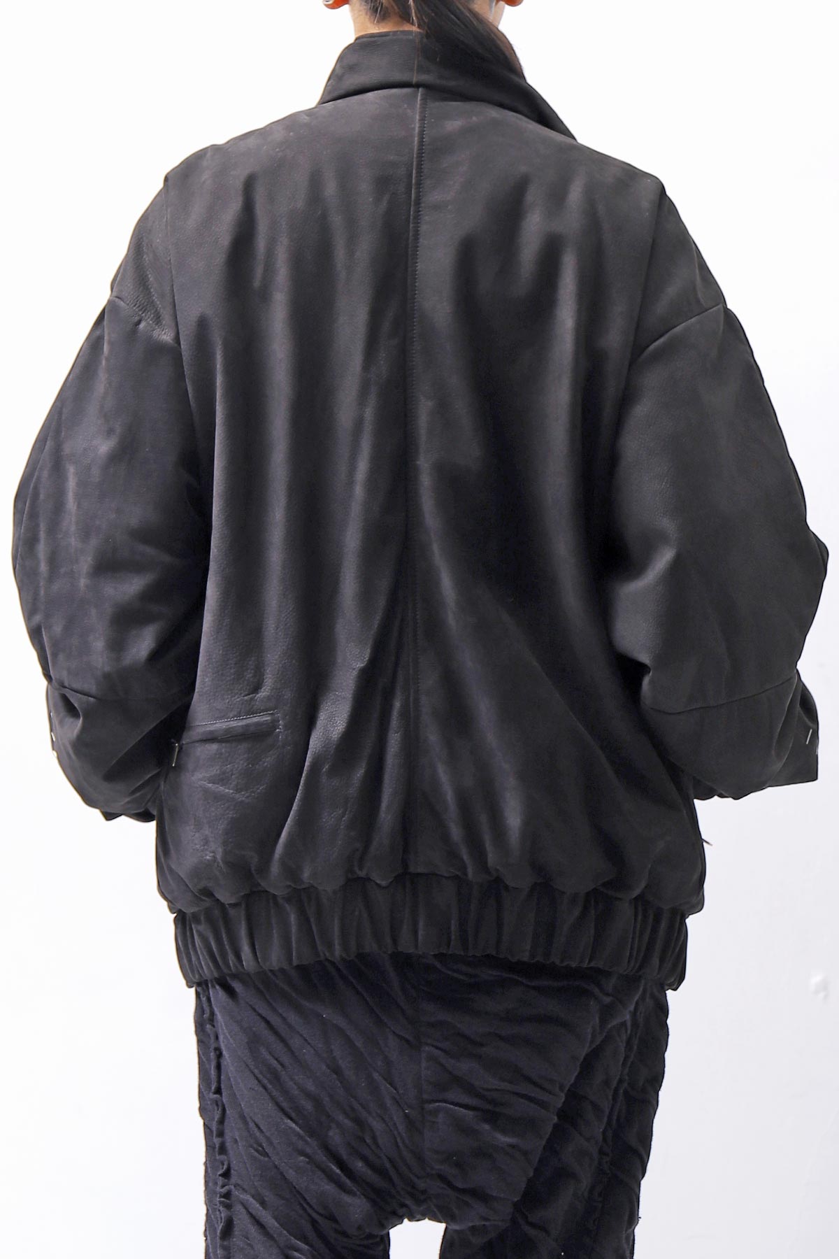 【DANIELE BASTA】 MAT LEATHER BOMBER JACKET DB1298_BLACK